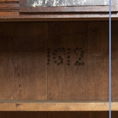 Zweiteiliges Neo-Renaissance Buffet aus geschnitztem Nussbaumholz mit Einschlüssen von Marmorplatten, 19.