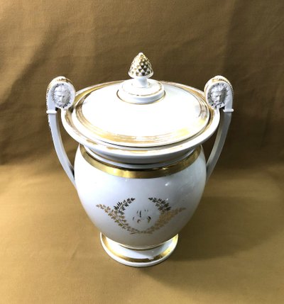 Antico dispenser in porcellana EMPIRE PARIS del XIX secolo