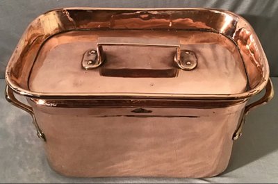 Grande daubière in rame del XIX secolo
