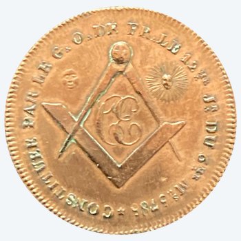 Jeton en bronze de la Loge " La Constance éprouvée " Orient de Paris - 1785