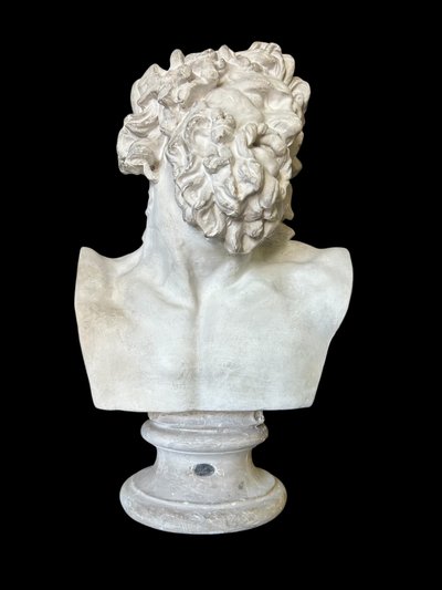 Busto in gesso di Laocoonte da antichi Musei Nazionali Cast Late 19th Century H 66 Cm