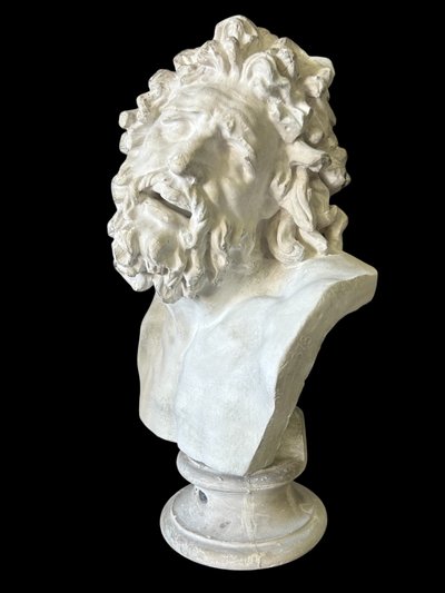Busto in gesso di Laocoonte da antichi Musei Nazionali Cast Late 19th Century H 66 Cm