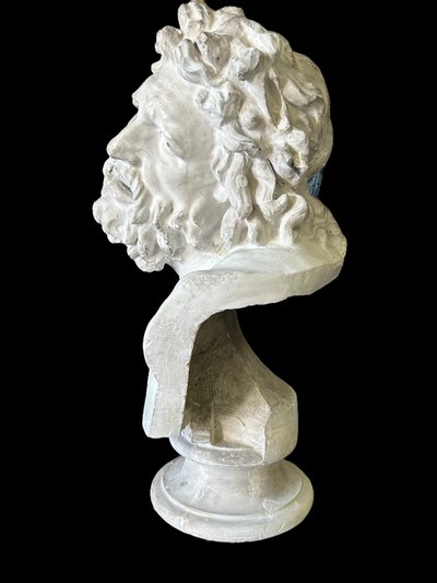 Busto in gesso di Laocoonte da antichi Musei Nazionali Cast Late 19th Century H 66 Cm