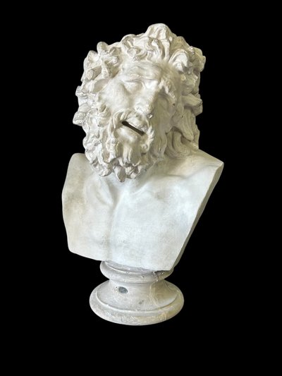 Busto in gesso di Laocoonte da antichi Musei Nazionali Cast Late 19th Century H 66 Cm