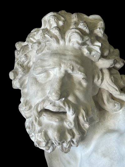 Busto in gesso di Laocoonte da antichi Musei Nazionali Cast Late 19th Century H 66 Cm