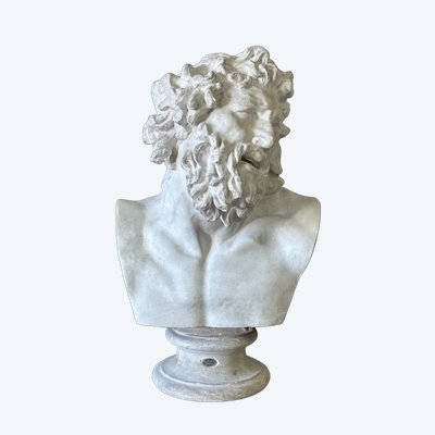 Busto in gesso di Laocoonte da antichi Musei Nazionali Cast Late 19th Century H 66 Cm