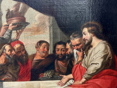 17th century Flemish school Follower of Peter Paul Rubens - The Meal at Simon the Pharisee's House