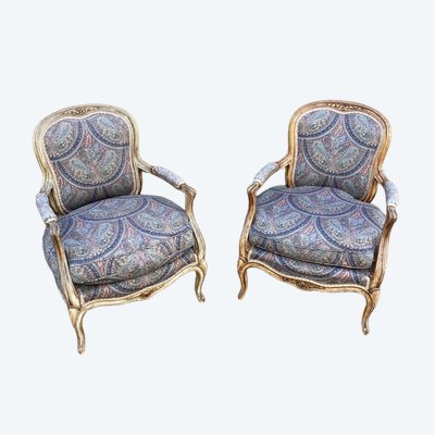 Pair De Fauteuils Cabriolets De Style Louis XV