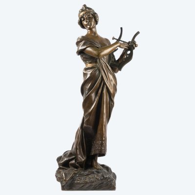 Emmanuel Villanis (1858–1914), Sappho, bronze with a double patina, 19th century