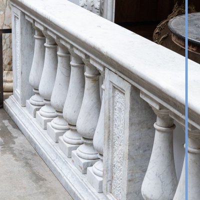 Paar Baluster aus Carrara-Marmor, XIX.