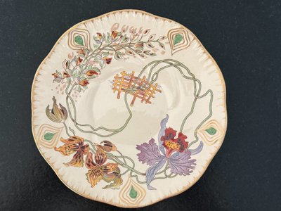 RARE et JOLIE Sarreguemines decor Orchids, Tea cup and saucer (4)