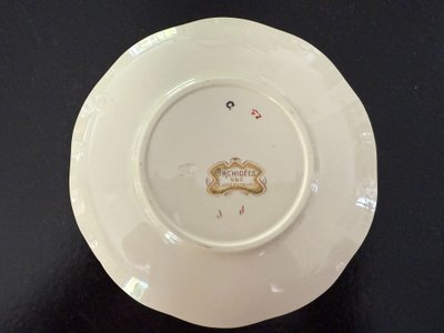 RARE and MAGNIFICENT Sarreguemines decorated with Orchids, Tea (or chocolate) cup and saucer (1)