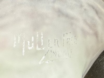 Fruit bowl in marmorated glass - signed Muller Frères