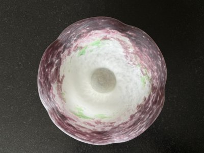 Fruit bowl in marmorated glass - signed Muller Frères