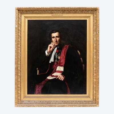 Hippolyte Berteaux (1848-1926), Portrait of a magistrate, oil on canvas, 1877