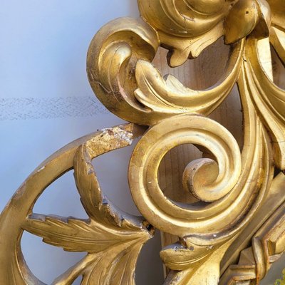 Large oval mirror in gilded wood, Napoleon III, 19th century