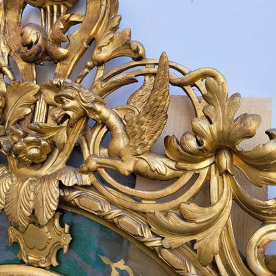 Large oval mirror in gilded wood, Napoleon III, 19th century