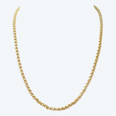 Collier maille jaseron en or jaune