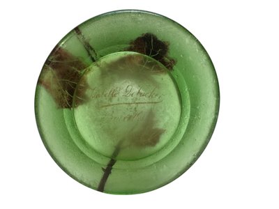 Montjoye - Frosted vase with Chrysanthemum design
