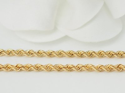 Bracelet maille corde en or jaune 