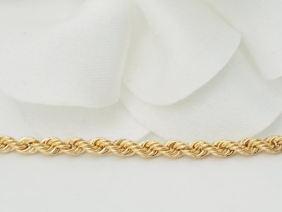 Bracelet maille corde en or jaune 