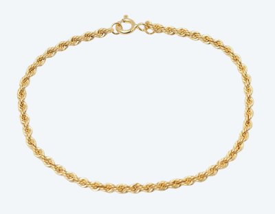 Bracelet maille corde en or jaune 