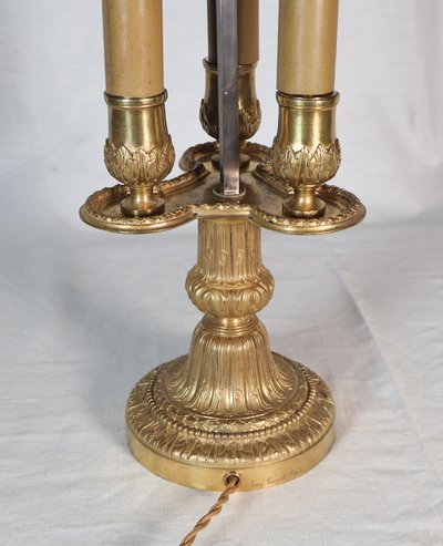 Lampe bouillotte  Eugène Hazart fin du XIXème siècle.