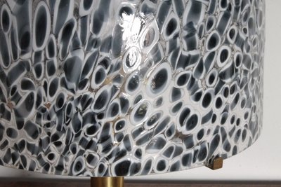 Lampada Murano vintage Vistosi anni 70 . Vetro a Murrine e struttura in ottone . Mis h cm 50 . diame