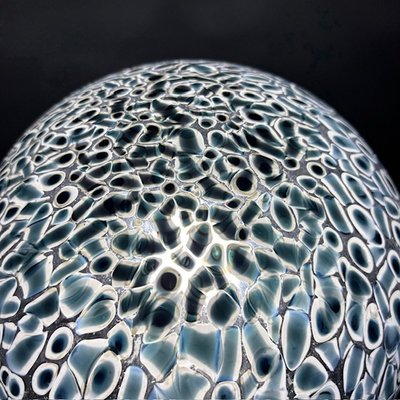 Lampada Murano vintage Vistosi anni 70 . Vetro a Murrine e struttura in ottone . Mis h cm 50 . diame