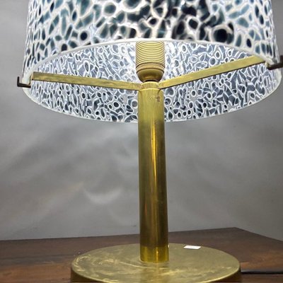 Lampada Murano vintage Vistosi anni 70 . Vetro a Murrine e struttura in ottone . Mis h cm 50 . diame