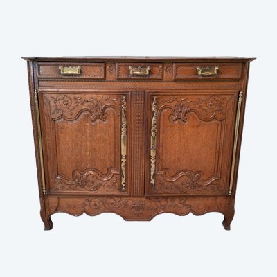 Buffet Bas Normand En Chêne Sculpté