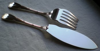 Christofle "Ribbons" fish serving set