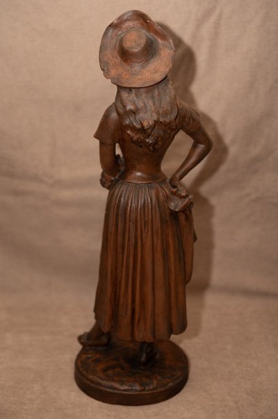 Scultura romantica in gesso femminile