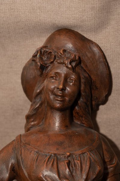 Scultura romantica in gesso femminile