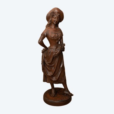 Scultura romantica in gesso femminile