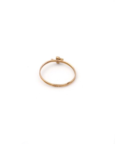 Bague porte-bonheur trèfle en or 18k, bague ancienne, bague fine, bijou ancien français