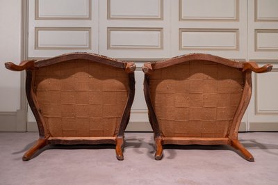 Pair Of Louis XV Style "à la Reine" Armchairs
