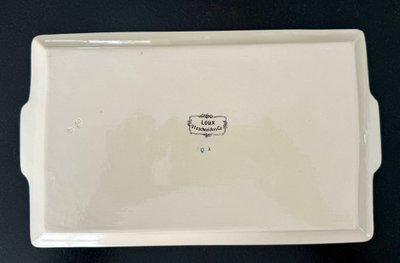 RARE SARREGUEMINES decor OBERNAI, RECTANGULAR PLATE bearing mark LOUX-UTZSCHNEIDER & CIE