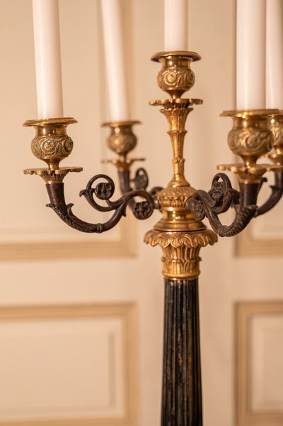 Candelabri stile impero in bronzo e ottone