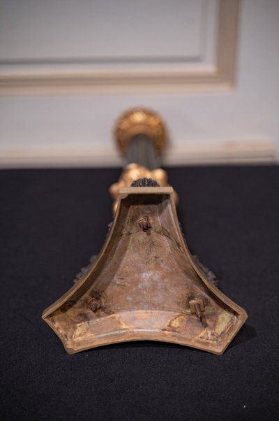Candelabri stile impero in bronzo e ottone