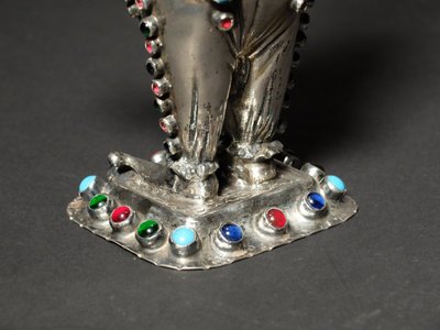 Court jester in mounted shell - Nuremberg, 19th century