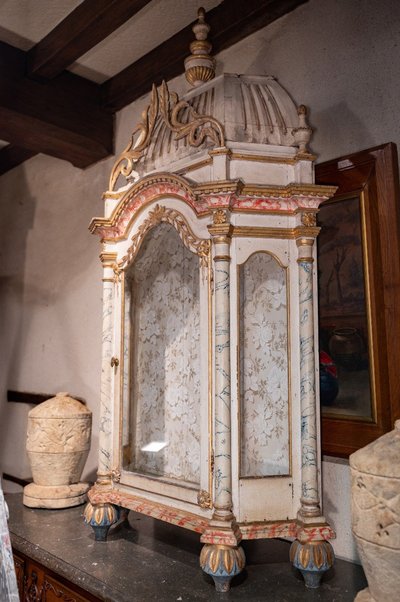 Baroque Oratory Polychrome Wood
