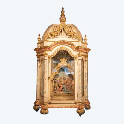 Baroque Oratory Polychrome Wood