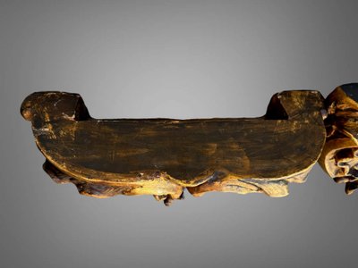 COPPIA DI GRANDI MENSOLE DA PARETE IN LEGNO DORATO E INTAGLIATO DI EPOCA LUIGI XV
