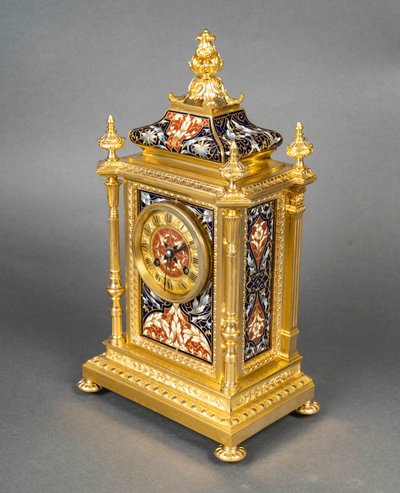 A gilt bronze and cloisonné enamel mantelpiece, 19th century
