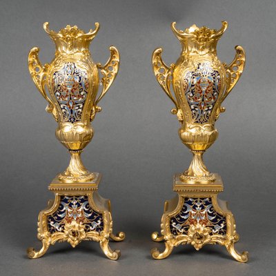 A gilt bronze and cloisonné enamel mantelpiece, 19th century
