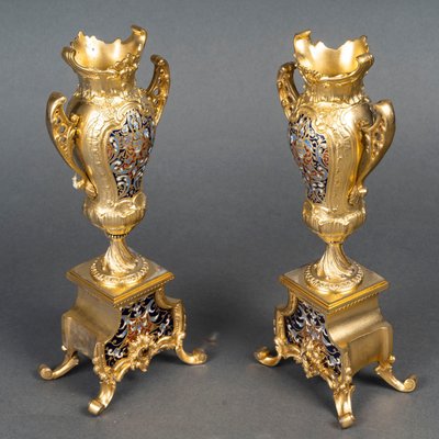 A gilt bronze and cloisonné enamel mantelpiece, 19th century