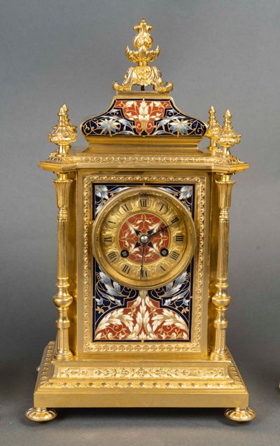 A gilt bronze and cloisonné enamel mantelpiece, 19th century