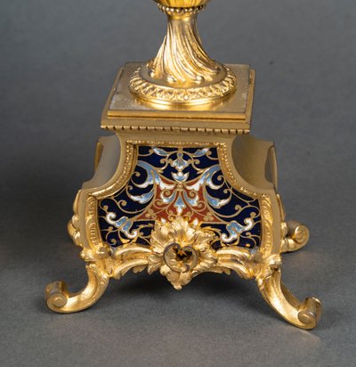 A gilt bronze and cloisonné enamel mantelpiece, 19th century