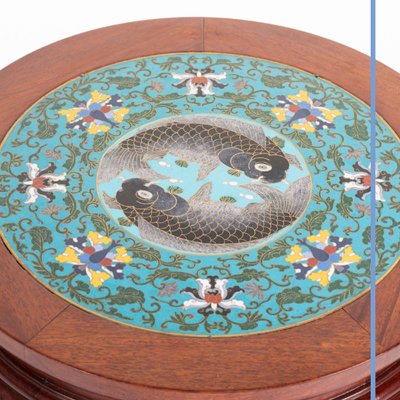 Circular stool made of exotic wood, Asia, late 19th century